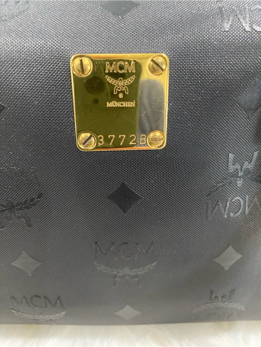 MCM Black Visetos Boston with Gold Hardware - Picture 2 of 12
